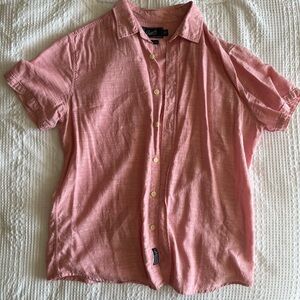 Grayers Men's Casual Pink Button Down Shirt